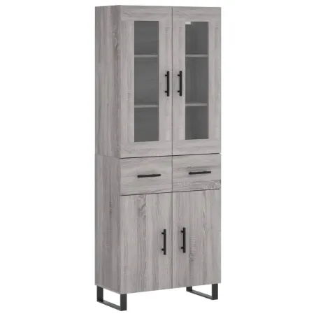 Buffet haut Sonoma gris 69,5x34x180 cm Bois d'ingénierie