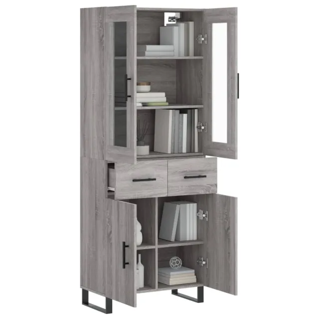 Buffet haut Sonoma gris 69,5x34x180 cm Bois d'ingénierie