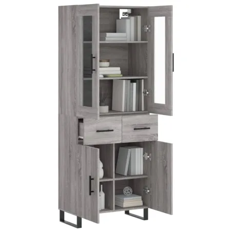 Buffet haut Sonoma gris 69,5x34x180 cm Bois d'ingénierie