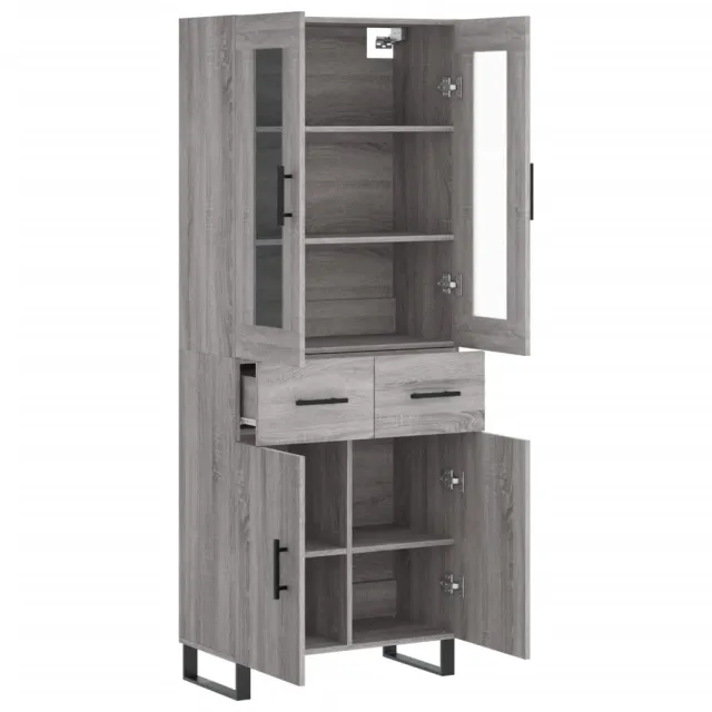 Buffet haut Sonoma gris 69,5x34x180 cm Bois d'ingénierie