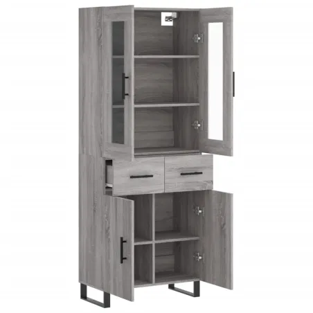 Buffet haut Sonoma gris 69,5x34x180 cm Bois d'ingénierie