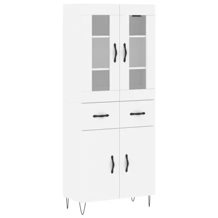 Buffet haut Blanc 69,5x34x180 cm Bois d'ingénierie 2