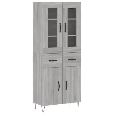 Buffet haut Sonoma gris 69,5x34x180 cm Bois d'ingénierie 2