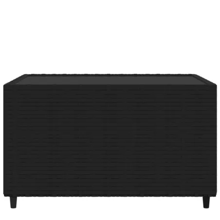 Table basse de jardin Carré Noir 50x50x30 cm Résine tressée