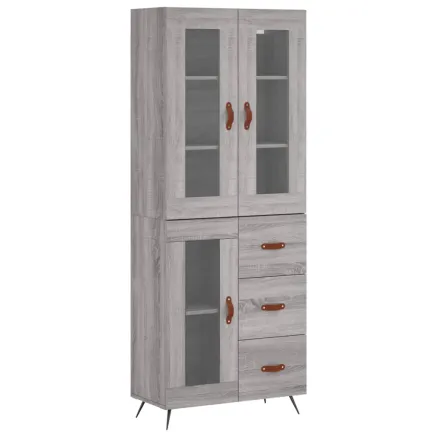 Buffet haut Sonoma gris 69,5x34x180 cm Bois d'ingénierie 2