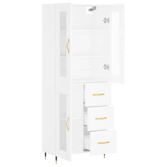 Buffet haut Blanc 69,5x34x180 cm Bois d'ingénierie