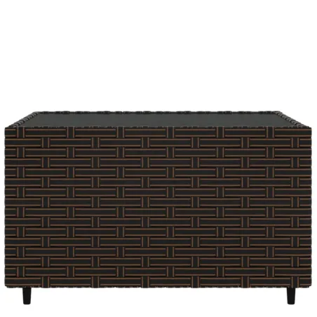 Table basse de jardin carré marron 50x50x30 cm résine tressée
