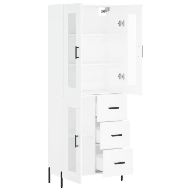 Buffet haut Blanc 69,5x34x180 cm Bois d'ingénierie