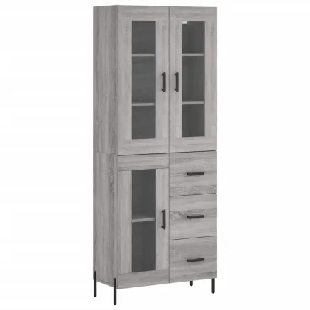 Buffet haut Sonoma gris 69,5x34x180 cm Bois d'ingénierie 2