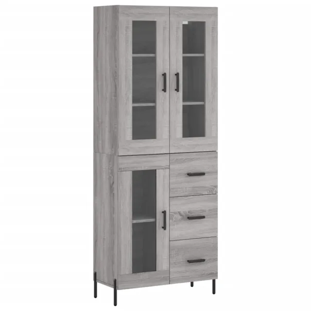 Buffet haut Sonoma gris 69,5x34x180 cm Bois d'ingénierie