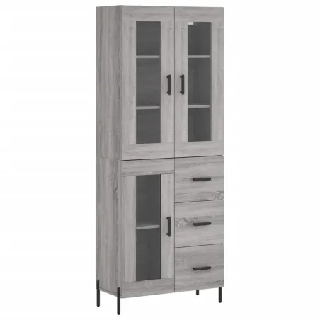 Buffet haut Sonoma gris 69,5x34x180 cm Bois d'ingénierie