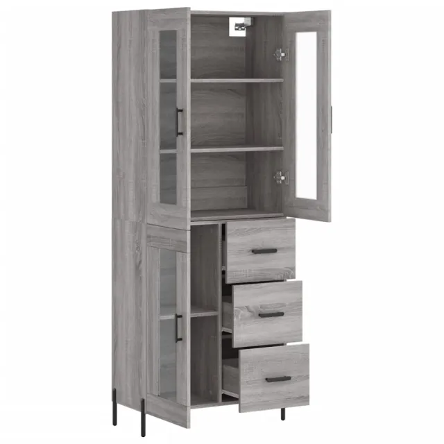 Buffet haut Sonoma gris 69,5x34x180 cm Bois d'ingénierie