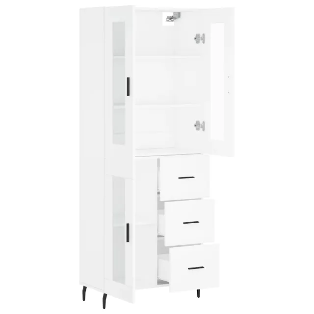 Buffet haut Blanc 69,5x34x180 cm Bois d'ingénierie