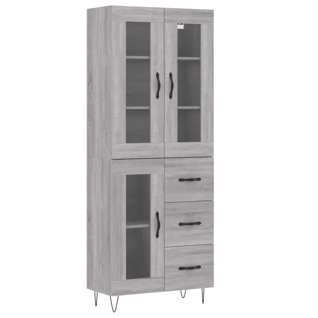 Buffet haut Sonoma gris 69,5x34x180 cm Bois d'ingénierie
