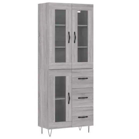 Buffet haut Sonoma gris 69,5x34x180 cm Bois d'ingénierie