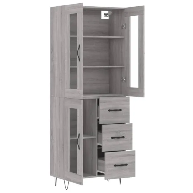 Buffet haut Sonoma gris 69,5x34x180 cm Bois d'ingénierie