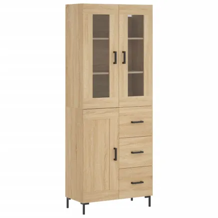 Buffet haut Chêne sonoma 69,5x34x180 cm Bois d'ingénierie 2