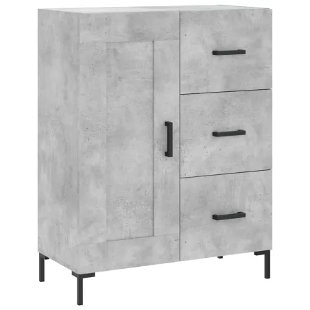 Buffet haut Gris béton 69,5x34x180 cm Bois d'ingénierie