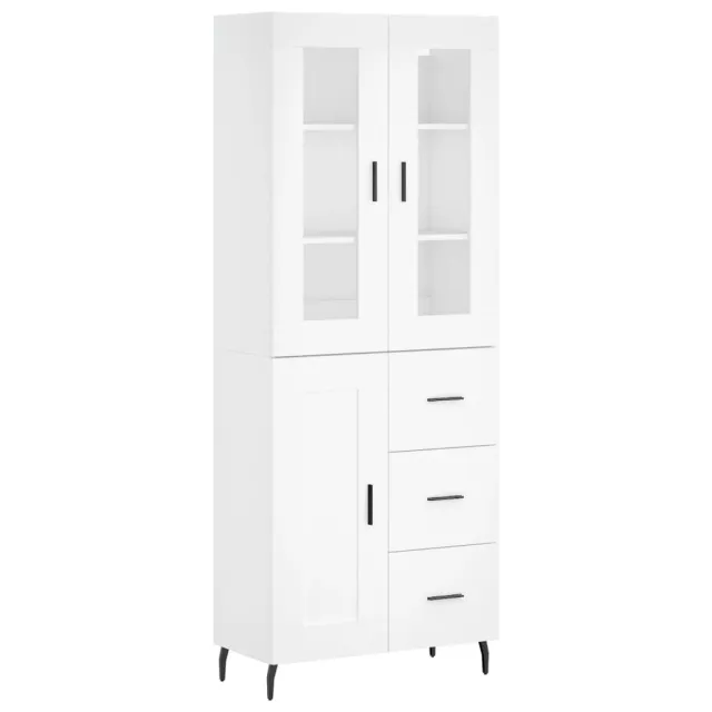 Buffet haut Blanc 69,5x34x180 cm Bois d'ingénierie