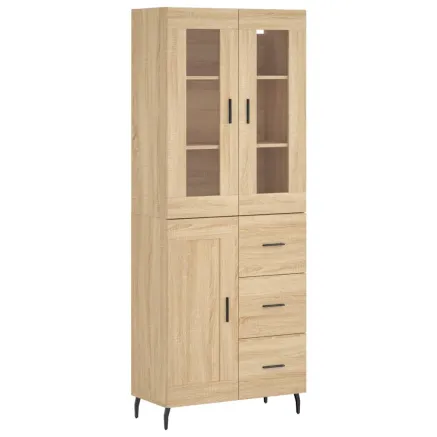 Buffet haut Chêne sonoma 69,5x34x180 cm Bois d'ingénierie 2