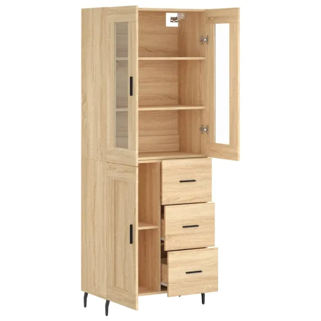 Buffet haut Chêne sonoma 69,5x34x180 cm Bois d'ingénierie
