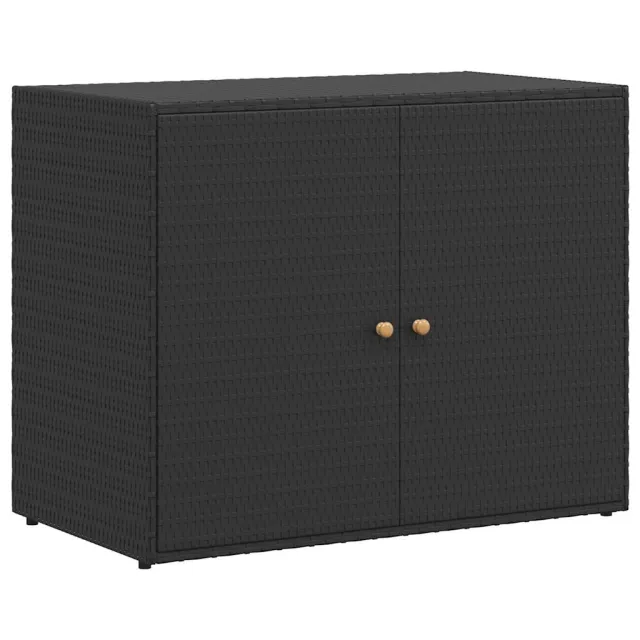 Armoire de rangement de jardin Noir 100x55,5x80 cm Résine tressée