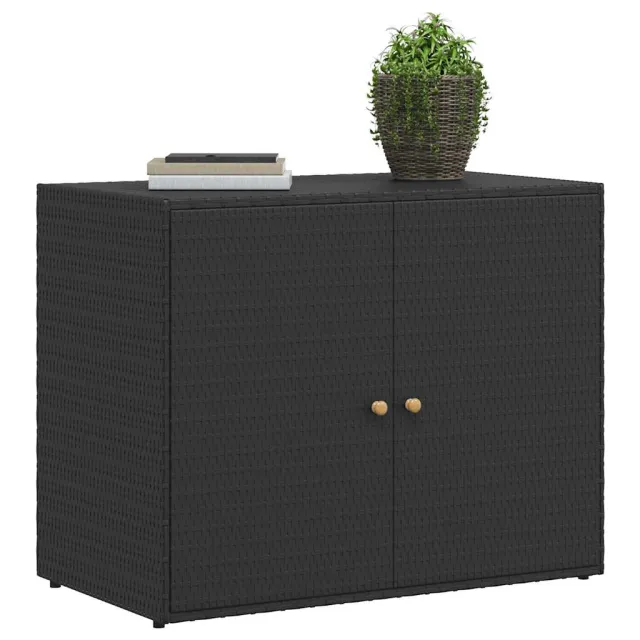 Armoire de rangement de jardin Noir 100x55,5x80 cm Résine tressée