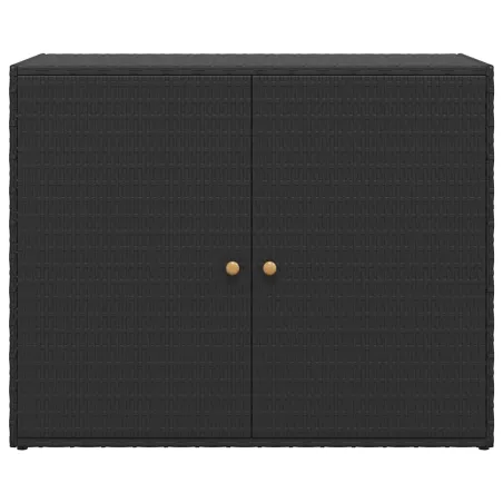 Armoire de rangement de jardin Noir 100x55,5x80 cm Résine tressée