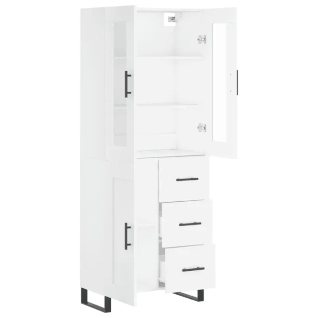 Buffet haut Blanc 69,5x34x180 cm Bois d'ingénierie