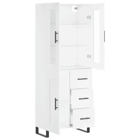 Buffet haut Blanc 69,5x34x180 cm Bois d'ingénierie