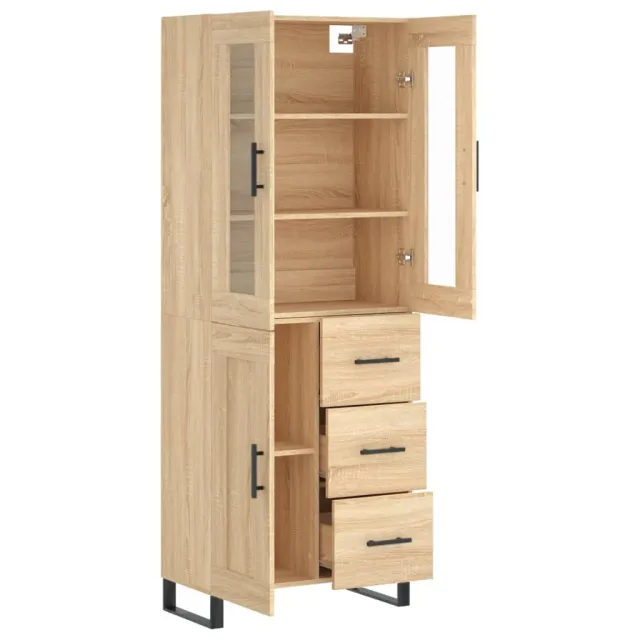 Buffet haut Chêne sonoma 69,5x34x180 cm Bois d'ingénierie