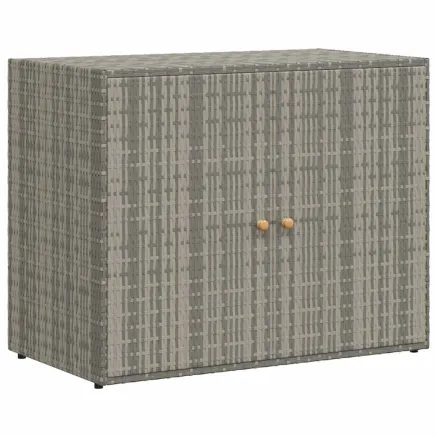 Armoire de rangement jardin Gris 100x55,5x80 cm Résine tressée 2
