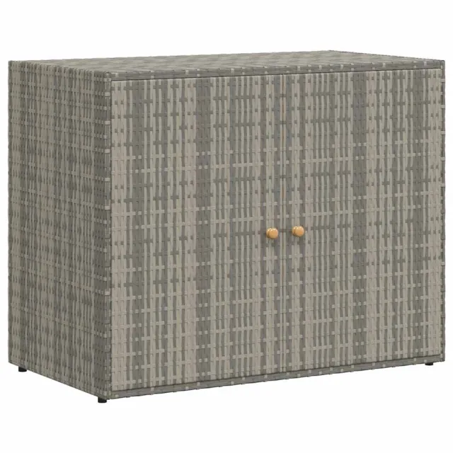 Armoire de rangement jardin Gris 100x55,5x80 cm Résine tressée