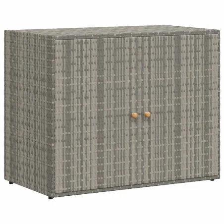Armoire de rangement jardin Gris 100x55,5x80 cm Résine tressée