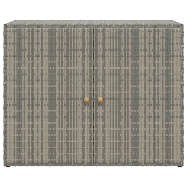 Armoire de rangement jardin Gris 100x55,5x80 cm Résine tressée