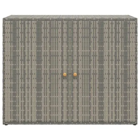 Armoire de rangement jardin Gris 100x55,5x80 cm Résine tressée