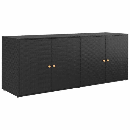 Armoire de rangement de jardin Noir 198x55,5x80 cm Résine tressée 2