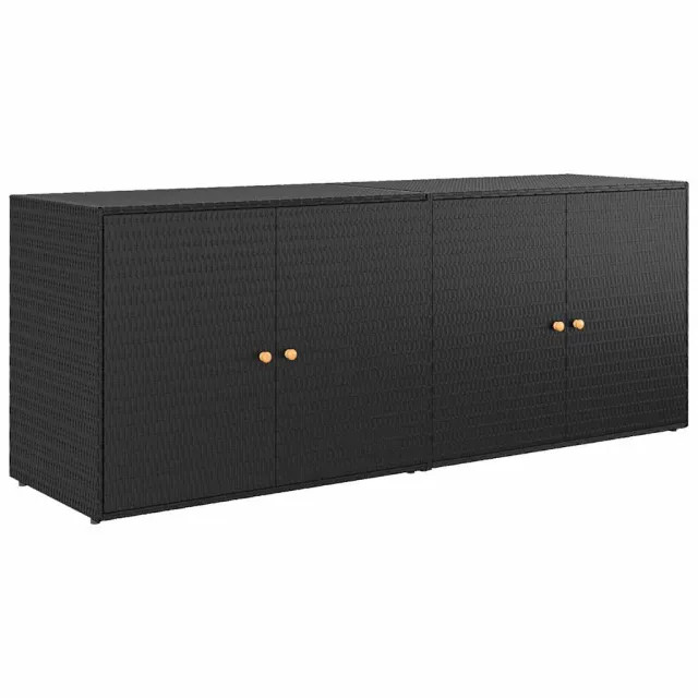 Armoire de rangement de jardin Noir 198x55,5x80 cm Résine tressée
