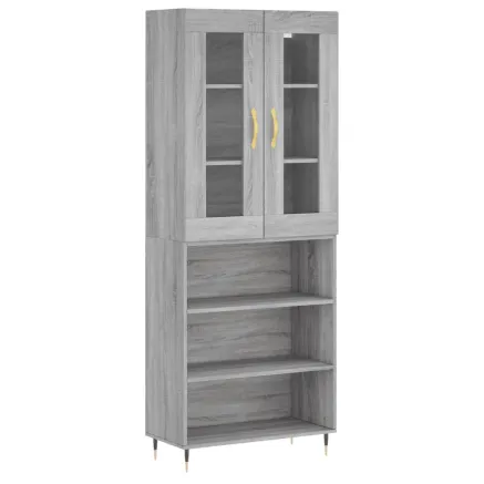 Buffet haut Sonoma gris 69,5x34x180 cm Bois d'ingénierie 2