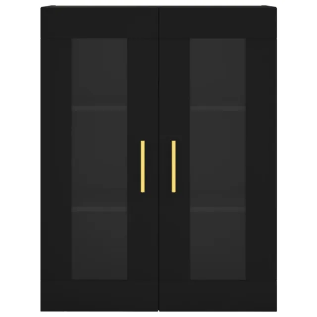 Buffet haut Noir 69,5x34x180 cm Bois d'ingénierie