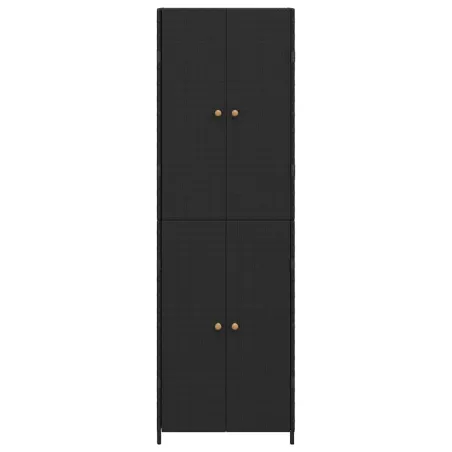 Armoire de rangement de jardin Noir 59x40x180 cm Résine tressée