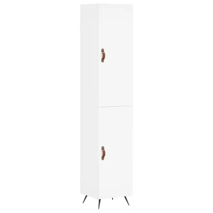 Buffet haut Blanc 34,5x34x180 cm Bois d'ingénierie 2
