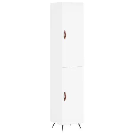 Buffet haut Blanc 34,5x34x180 cm Bois d'ingénierie