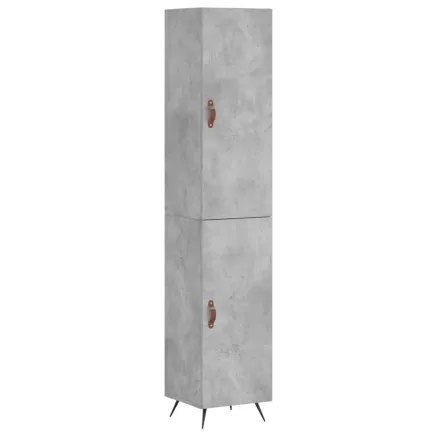 Buffet haut Gris béton 34,5x34x180 cm Bois d'ingénierie 2