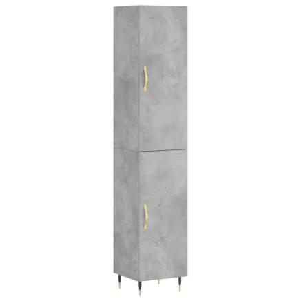 Buffet haut Gris béton 34,5x34x180 cm Bois d'ingénierie 2