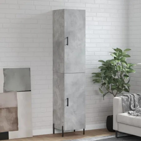 Buffet haut Gris béton 34,5x34x180 cm Bois d'ingénierie