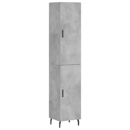Buffet haut Gris béton 34,5x34x180 cm Bois d'ingénierie 2