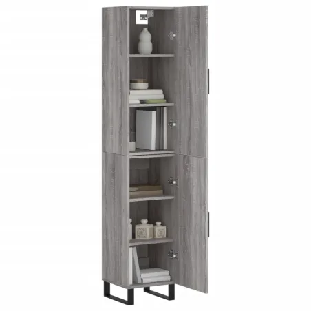 Buffet haut Sonoma gris 34,5x34x180 cm Bois d'ingénierie