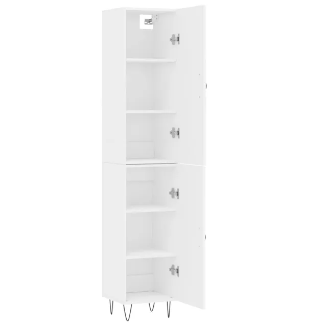 Buffet haut Blanc 34,5x34x180 cm Bois d'ingénierie