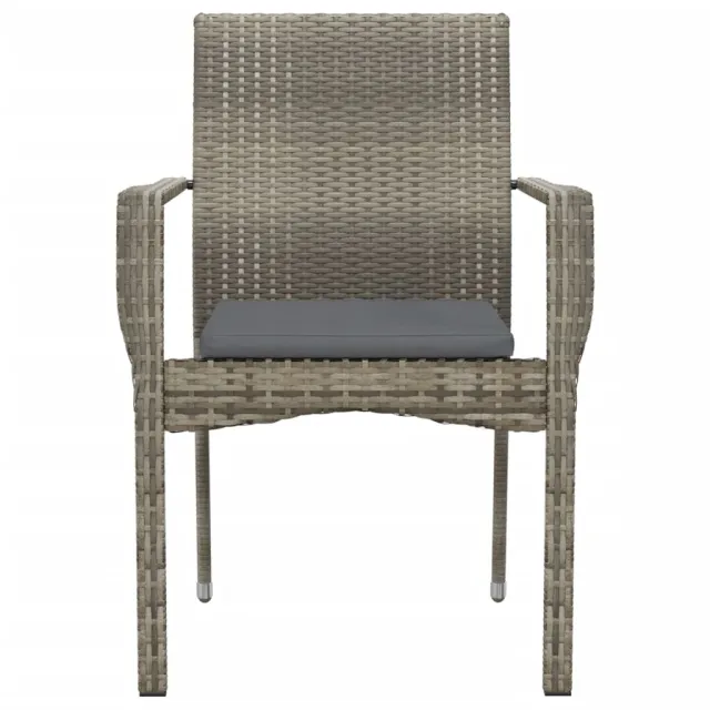 Chaises de jardin avec coussins lot de 2 Résine tressée Gris